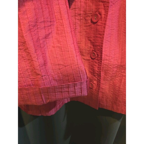 Chicos Pink Lined Detailed Jacket Blazer Buttons & Mandarin Collar, 3.5 / L - Picture 5 of 10